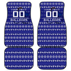 Personalized Canterbury Bulldogs Christmas Car Mats Australian Rugby Fans - Pixelated Ugly Xmas Pattern Mascot Santa