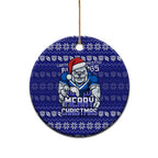 Canterbury Bulldogs Christmas Ceramic Ornament Australian Rugby Fans - Pixelated Ugly Xmas Pattern Mascot Santa