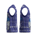 Personalized Canterbury Bulldogs Christmas Knitted V-Neck Vest Australian Rugby Fans - Pixelated Ugly Xmas Pattern Mascot Santa