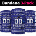 Personalized Canterbury Bulldogs Christmas Neck Gaiter Australian Rugby Fans - Pixelated Ugly Xmas Pattern Mascot Santa