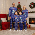 Personalized Canterbury Bulldogs Christmas Pajama Set Australian Rugby Fans - Pixelated Ugly Xmas Pattern Mascot Santa