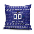 Personalized Canterbury Bulldogs Christmas Pillow Cover Australian Rugby Fans - Pixelated Ugly Xmas Pattern Mascot Santa