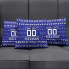 Personalized Canterbury Bulldogs Christmas Pillow Cover Australian Rugby Fans - Pixelated Ugly Xmas Pattern Mascot Santa