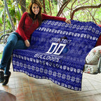 Personalized Canterbury Bulldogs Christmas Quilt Australian Rugby Fans - Pixelated Ugly Xmas Pattern Mascot Santa