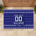 Personalized Canterbury Bulldogs Christmas Rubber Doormat Australian Rugby Fans - Pixelated Ugly Xmas Pattern Mascot Santa