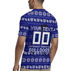Personalized Canterbury Bulldogs Christmas Rugby Jersey Australian Rugby Fans - Pixelated Ugly Xmas Pattern Mascot Santa