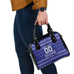 Personalized Canterbury Bulldogs Christmas Shoulder Handbag Australian Rugby Fans - Pixelated Ugly Xmas Pattern Mascot Santa