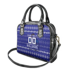 Personalized Canterbury Bulldogs Christmas Shoulder Handbag Australian Rugby Fans - Pixelated Ugly Xmas Pattern Mascot Santa