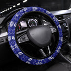 Canterbury Bulldogs Christmas Steering Wheel Cover Australian Rugby Fans - Pixelated Ugly Xmas Pattern Mascot Santa