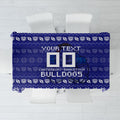 Personalized Canterbury Bulldogs Christmas Tablecloth Australian Rugby Fans - Pixelated Ugly Xmas Pattern Mascot Santa
