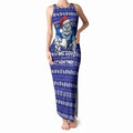Personalized Canterbury Bulldogs Christmas Tank Maxi Dress Australian Rugby Fans - Pixelated Ugly Xmas Pattern Mascot Santa