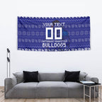Personalized Canterbury Bulldogs Christmas Tapestry Australian Rugby Fans - Pixelated Ugly Xmas Pattern Mascot Santa