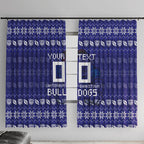 Personalized Canterbury Bulldogs Christmas Window Curtain Australian Rugby Fans - Pixelated Ugly Xmas Pattern Mascot Santa