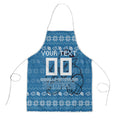 Personalized Cronulla Sharks Christmas Apron Australian Rugby Fans - Pixelated Ugly Xmas Pattern Mascot Santa