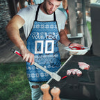 Personalized Cronulla Sharks Christmas Apron Australian Rugby Fans - Pixelated Ugly Xmas Pattern Mascot Santa