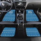 Personalized Cronulla Sharks Christmas Car Mats Australian Rugby Fans - Pixelated Ugly Xmas Pattern Mascot Santa