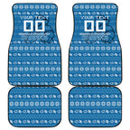 Personalized Cronulla Sharks Christmas Car Mats Australian Rugby Fans - Pixelated Ugly Xmas Pattern Mascot Santa