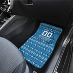 Personalized Cronulla Sharks Christmas Car Mats Australian Rugby Fans - Pixelated Ugly Xmas Pattern Mascot Santa