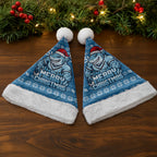 Cronulla Sharks Christmas Santa Hat Australian Rugby Fans - Pixelated Ugly Xmas Pattern Mascot Santa