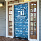 Personalized Cronulla Sharks Christmas Door Cover Australian Rugby Fans - Pixelated Ugly Xmas Pattern Mascot Santa