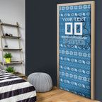 Personalized Cronulla Sharks Christmas Door Cover Australian Rugby Fans - Pixelated Ugly Xmas Pattern Mascot Santa