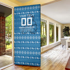 Personalized Cronulla Sharks Christmas Door Cover Australian Rugby Fans - Pixelated Ugly Xmas Pattern Mascot Santa