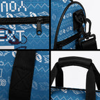 Personalized Cronulla Sharks Christmas Duffle Bag Australian Rugby Fans - Pixelated Ugly Xmas Pattern Mascot Santa