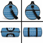Personalized Cronulla Sharks Christmas Duffle Bag Australian Rugby Fans - Pixelated Ugly Xmas Pattern Mascot Santa