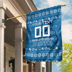Personalized Cronulla Sharks Christmas Garden Flag Australian Rugby Fans - Pixelated Ugly Xmas Pattern Mascot Santa