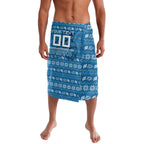 Personalized Cronulla Sharks Christmas Lavalava Australian Rugby Fans - Pixelated Ugly Xmas Pattern Mascot Santa