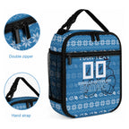 Personalized Cronulla Sharks Christmas Lunch Bag Australian Rugby Fans - Pixelated Ugly Xmas Pattern Mascot Santa
