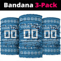 Personalized Cronulla Sharks Christmas Neck Gaiter Australian Rugby Fans - Pixelated Ugly Xmas Pattern Mascot Santa