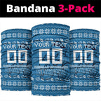 Personalized Cronulla Sharks Christmas Neck Gaiter Australian Rugby Fans - Pixelated Ugly Xmas Pattern Mascot Santa
