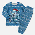 Personalized Cronulla Sharks Christmas Pajama Set Australian Rugby Fans - Pixelated Ugly Xmas Pattern Mascot Santa