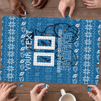 Personalized Cronulla Sharks Christmas Puzzle Australian Rugby Fans - Pixelated Ugly Xmas Pattern Mascot Santa
