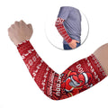 Personalized Dolphins Christmas Arm Sleeves Australian Rugby Fans - Pixelated Ugly Xmas Pattern Mascot Santa