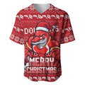 Personalized Dolphins Christmas Baseball Jersey Australian Rugby Fans - Pixelated Ugly Xmas Pattern Mascot Santa