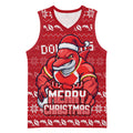 Personalized Dolphins Christmas Basketball Jersey Australian Rugby Fans - Pixelated Ugly Xmas Pattern Mascot Santa