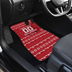 Personalized Dolphins Christmas Car Mats Australian Rugby Fans - Pixelated Ugly Xmas Pattern Mascot Santa