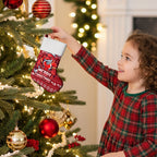 Dolphins Christmas Stocking Australian Rugby Fans - Pixelated Ugly Xmas Pattern Mascot Santa