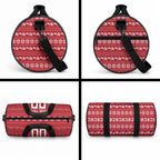 Personalized Dolphins Christmas Duffle Bag Australian Rugby Fans - Pixelated Ugly Xmas Pattern Mascot Santa