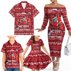 Personalized Dolphins Christmas Family Matching Off The Shoulder Long Sleeve Dress and Hawaiian Shirt Australian Rugby Fans - Pixelated Ugly Xmas Pattern Mascot Santa