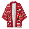 Personalized Dolphins Christmas Kimono Australian Rugby Fans - Pixelated Ugly Xmas Pattern Mascot Santa
