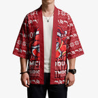 Personalized Dolphins Christmas Kimono Australian Rugby Fans - Pixelated Ugly Xmas Pattern Mascot Santa