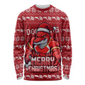 Personalized Dolphins Christmas Long Sleeve Shirt Australian Rugby Fans - Pixelated Ugly Xmas Pattern Mascot Santa