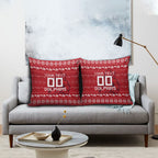 Personalized Dolphins Christmas Pillow Cover Australian Rugby Fans - Pixelated Ugly Xmas Pattern Mascot Santa