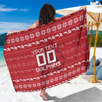 Personalized Dolphins Christmas Sarong Australian Rugby Fans - Pixelated Ugly Xmas Pattern Mascot Santa