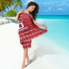 Personalized Dolphins Christmas Sarong Australian Rugby Fans - Pixelated Ugly Xmas Pattern Mascot Santa