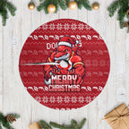 Dolphins Christmas Tree Skirt Australian Rugby Fans - Pixelated Ugly Xmas Pattern Mascot Santa