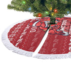 Dolphins Christmas Tree Skirt Australian Rugby Fans - Pixelated Ugly Xmas Pattern Mascot Santa